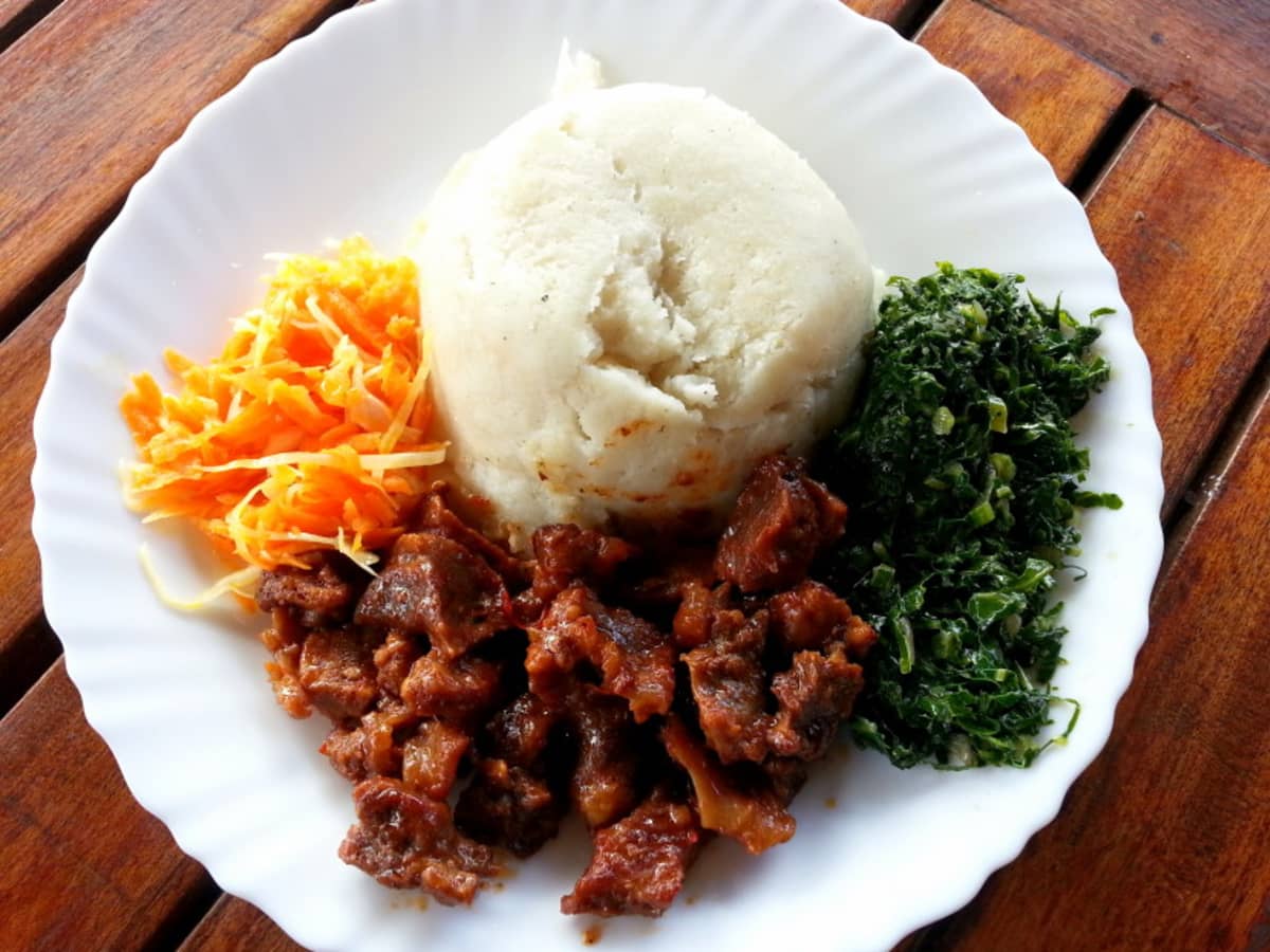 Popular food in Tanzania. Ugali
